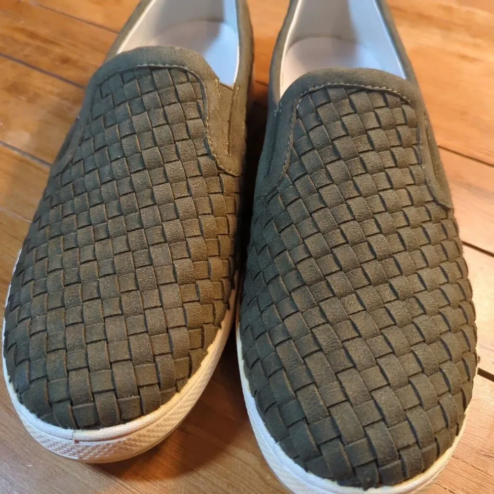 Aureus Henson Shoes 13 Men's Casual Olive Loafers Slip On Aum2028 Microfiber New